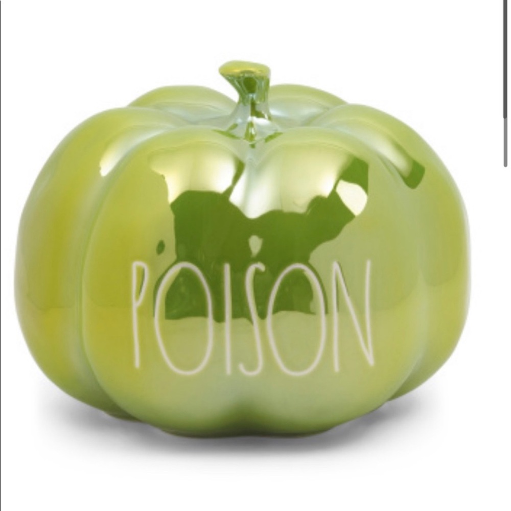Rae Dunn Luster Iridescent Green Ceramic POISON Glaze Pumpkin 🎃 HP 🎃